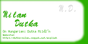 milan dutka business card